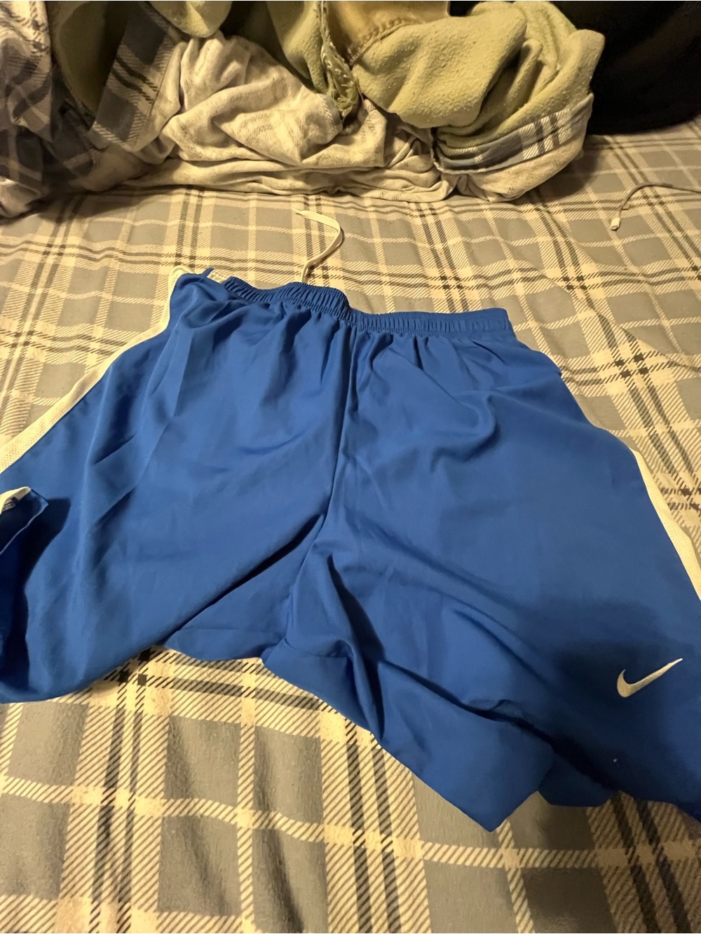 Nike Men's Athletic Shorts Blue with White Swoosh